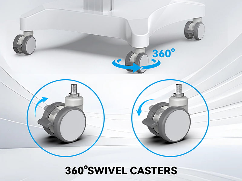 medical cart with lockable wheels