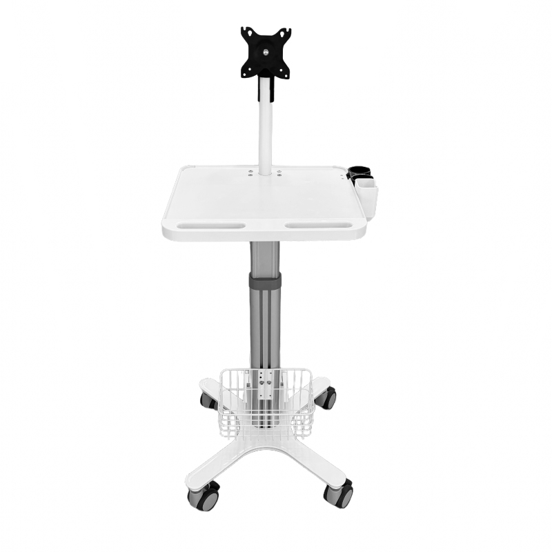 Chariot médical mobile haut de gamme avec support pour moniteur, chariot de soins infirmiers à hauteur réglable pour hôpitaux et cliniques